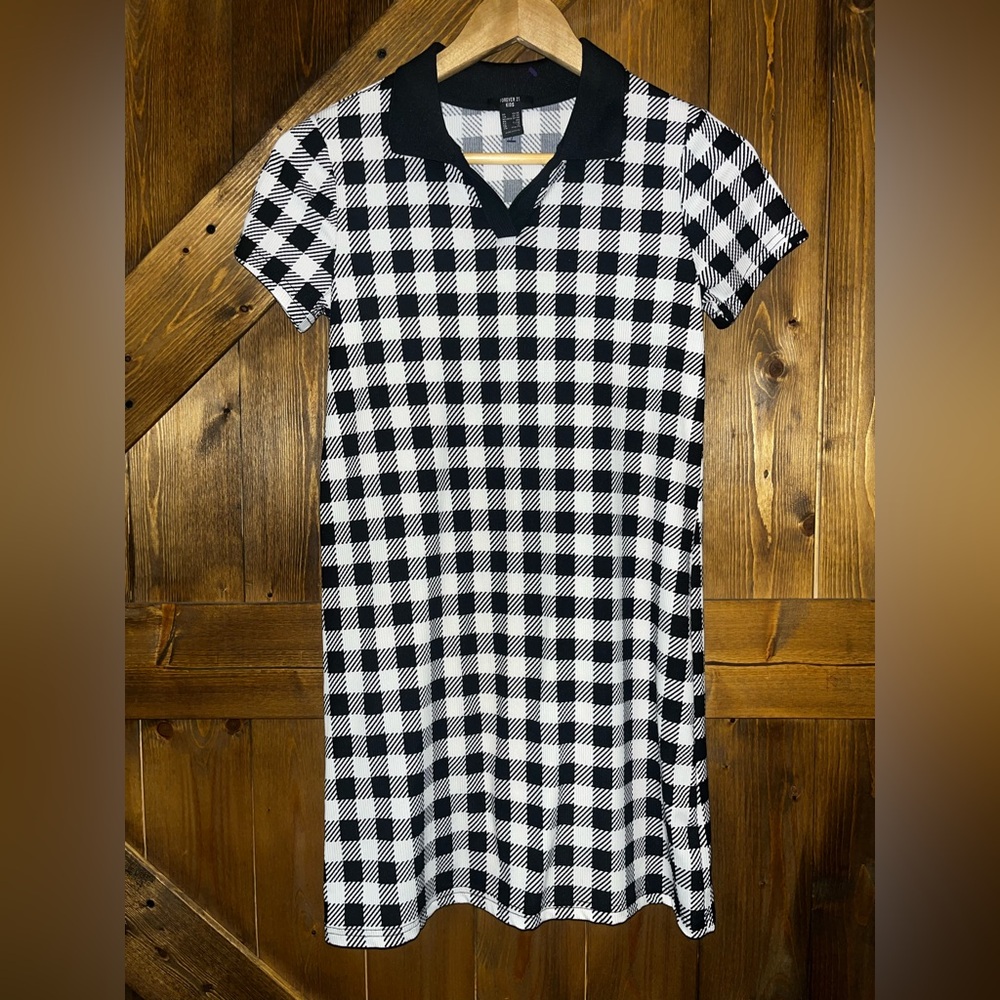 Girls Forever 21 Black and White Checkered Dress size 13/14